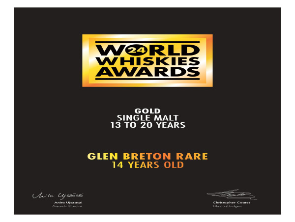 Whisky Distiller Glen Breton Shines at the 2024 World Whisky Awards with Four Prestigious Awards