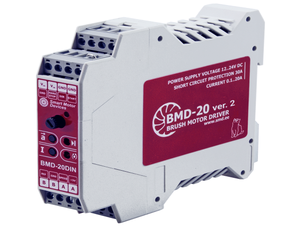  Smart Motor Devices introduce en el mercado un controlador BMD-20DIN ver.2 para controlar velocidad de motor СС 