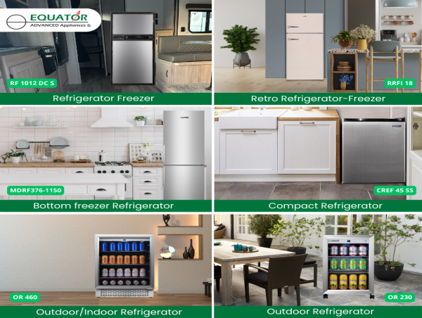  Introducing the Equator's Retro Refrigerator-Freezer with Ice Maker: Vintage Charm Meets Modern Convenience 