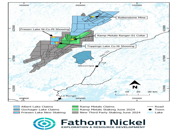  Fathom Announces Staking of New Ground Southwest of the Albert Lake Property 