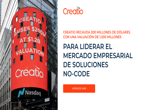  Creatio recauda 200 millones de dólares con una valuación de 1200 millones para liderar el mercado de soluciones no-code 