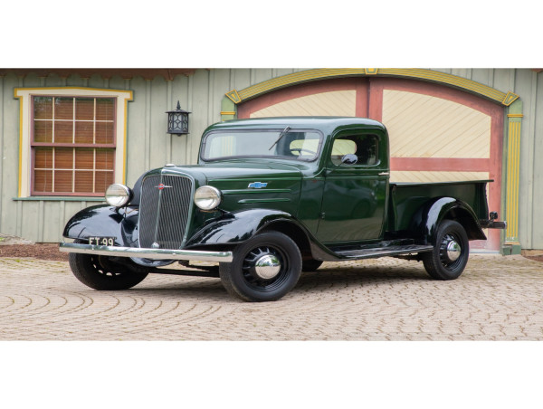 1936 Chevrolet half-ton pickup truck speeds off for $118,000 (Canadian) at Miller & Miller Auctions, online, June 15-16