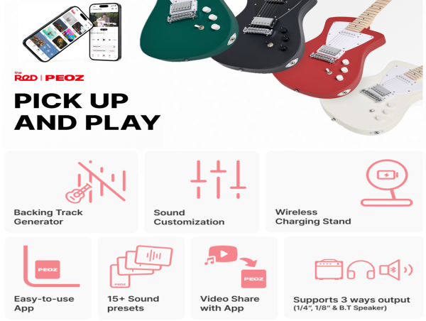 PEOZ Smart Guitar Surpasses 100% Funding on Kickstarter in Just 10 Hours