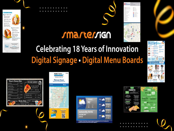  SmarterSign Celebrates 18 Years of Innovation in Digital Signage 