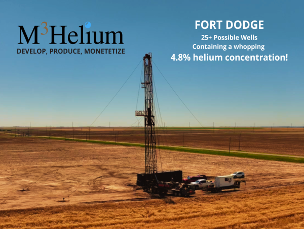 M3 Helium Announces Discovery of High-Grade Helium in Ft. Dodge, Kansas Lease and Upcoming Production Plans