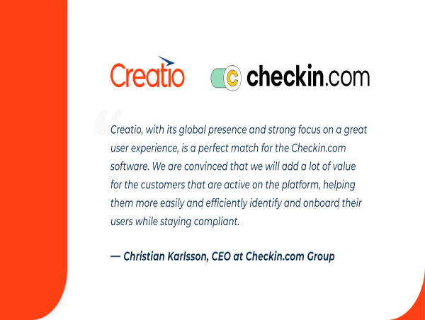 Creatio and Checkin.com Group Join Forces to Further Improve Onboarding Capabilities for Businesses Worldwide