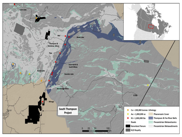  Kenorland Enters Definitive Agreement to Sell the South Thompson Project to Evolution Nickel 