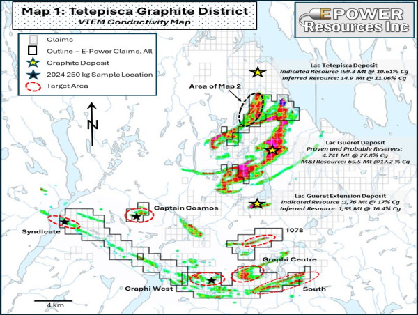  E-Power Samples 34.8 % Cg in Newly Discovered Graphitic Rock Trends 