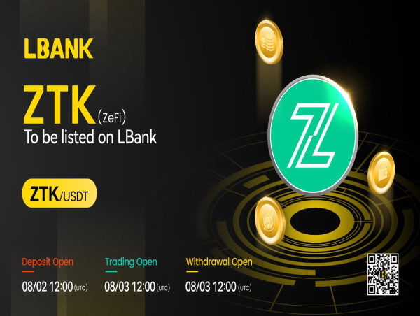  LBank Exchange Will List ZeFi (ZTK) on August 3, 2024 