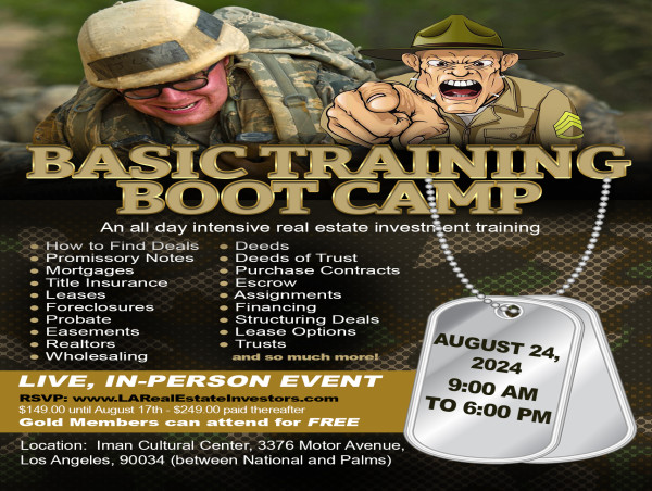 Basic Training Investor Boot Camp Returns August 24th