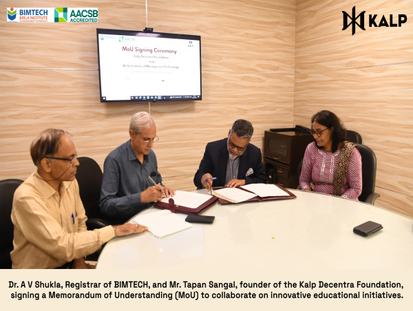  Kalp Decentra Foundation and BIMTECH Announce Strategic Collaboration to Establish Blockchain Learning Centre 