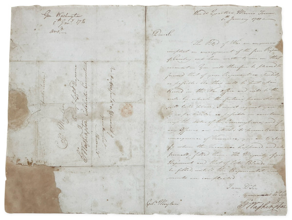  Historic military letter from January 1780 signed by George Washington will be auctioned August 23rd by Briggs Auction 