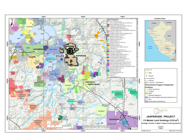 C3 Metals Wholly Owned Subsidiary, Molino Azul S.A.C., Executes Agreement with Cancahuani Community to Provide Surface Access Rights at Khaleesi Copper-Gold Porphyry-Skarn Project in Peru