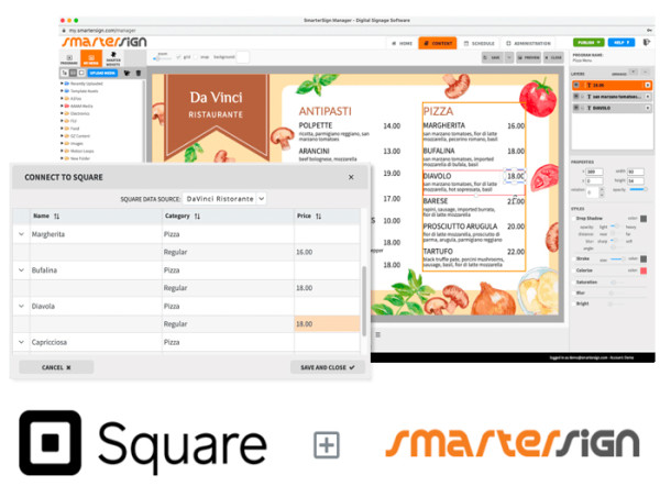  SmarterSign Digital Menu Boards Now Available in Square Marketplace 