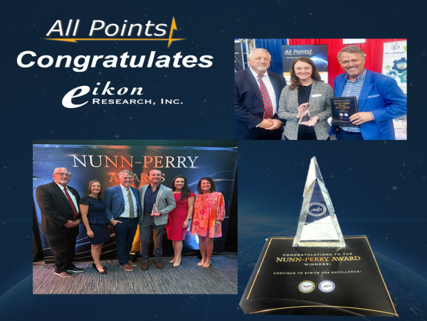  All Points Logistics and Eikon Research Receive Nunn-Perry Award for Advancements in Counter UAS Technology 
