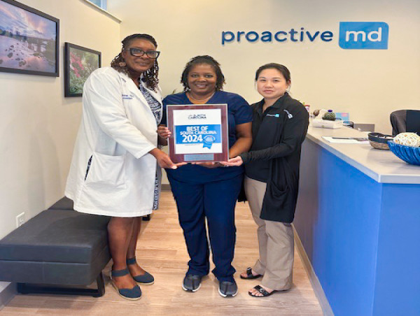  Proactive MD Lexington Health Center Wins Best of South Carolina Regional Award 