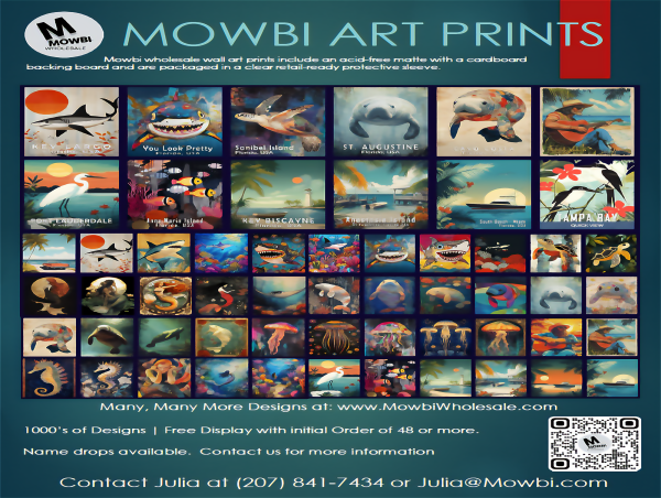  Mowbi Launches Destination Name Drop Wall Art Print Line for Wholesale Sale at the Las Vegas Souvenir & Resort Gift Show 