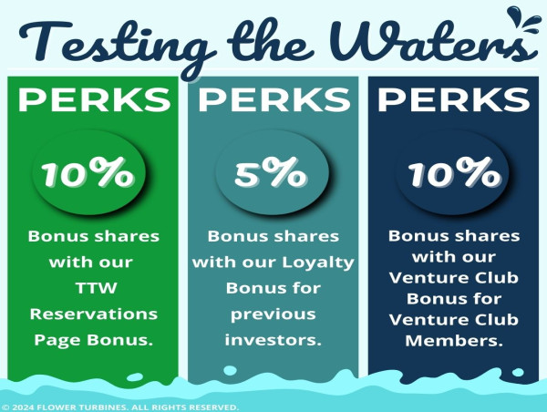  Flower Turbines Offers Special Investor Perks During and After Share Reservation Phase 