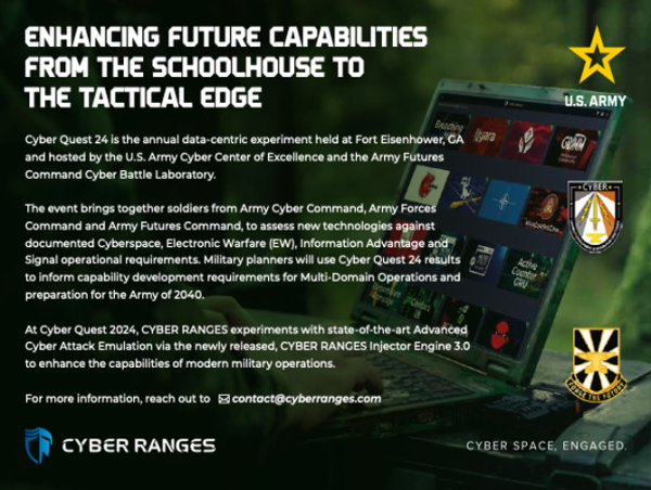  CYBER RANGES at CYBER QUEST 2024 – Enhancing Future Soldier Capabilities 