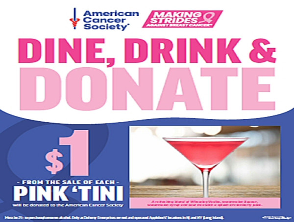  Doherty Enterprises-owned Applebee’s® Restaurants Partner with American Cancer Society to Fight Breast Cancer This Fall 