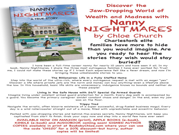  Charleston's Elite Families Exposed in New Memoir 'Nanny Nightmares' by Chloe Church 