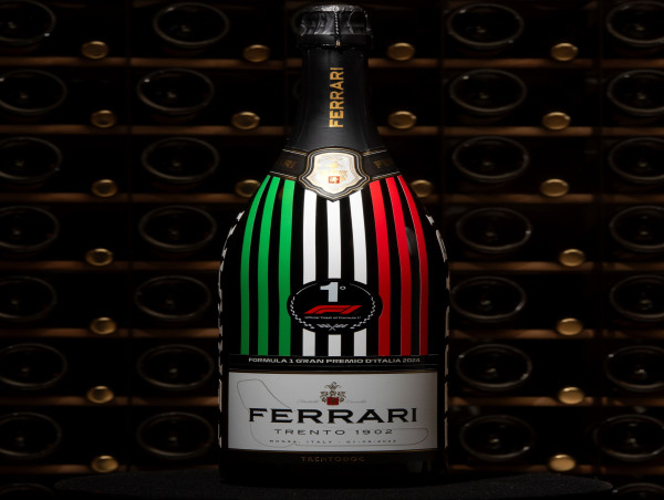  Ferrari Trento celebrates with a unique bottle the FORMULA 1 PIRELLI GRAN PREMIO D’ITALIA 2024 in Monza 