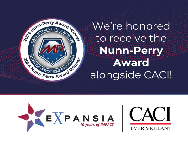 EXPANSIA Receives DoD Nunn-Perry Award for Advanced Agile Software Development in Collaboration with Mentor CACI