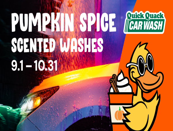  Pumpkin Spice Scented Washes Return at Quick Quack Car Wash 