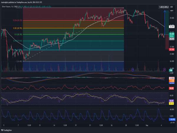  Long Silver: Strong support at 61.8% Fibonacci retracement, oversold conditions suggest potential upside 