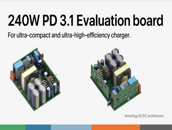  Eggtronic Announces Evaluation Board for Ultra-Compact, Ultra-High-Efficiency 240W PD 3.1 Charger 