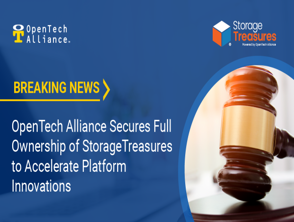 OpenTech Alliance Secures Full Ownership of StorageTreasures to Accelerate Platform Innovations