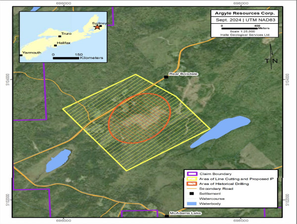  Argyle Begins Exploration Program with Line Cutting for Upcoming IP Survey at the Frenchvale Graphite Property, Nova Scotia 