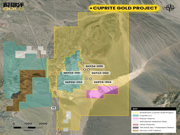 Cuprite LLC Acquires Ground Adjacent and Internal to StrikePoint Gold's Cuprite Gold Project, Walker Lane, Nevada
