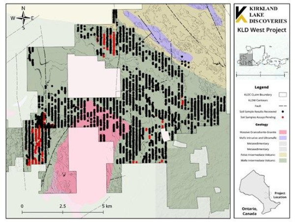 Kirkland Lake Discoveries Announces Positive Results from Soil Sampling and Prospecting in the Abitibi Greenstone Belt