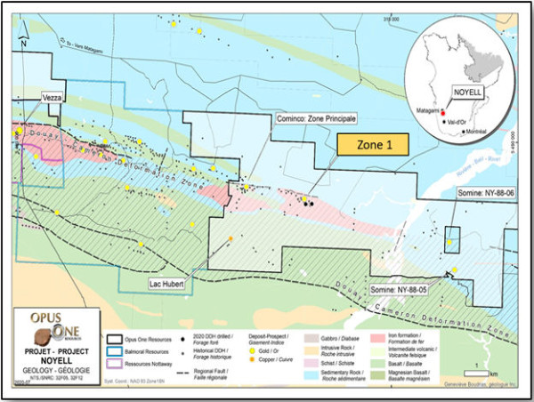  Opus One Gold Corp Outlines New Gold Targets on Its 100% Owned Noyell Project Near Matagami 