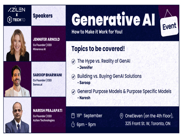 Azilen to Host an Exclusive Event on Generative AI in Partnership with TechTO