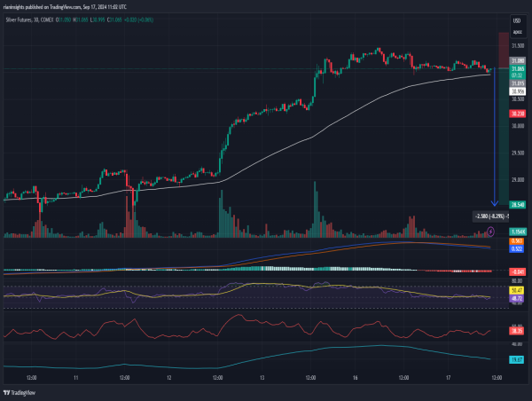  Short Silver: Failure to break above $31.500 resistance, bearish reversal signals downside risk 
