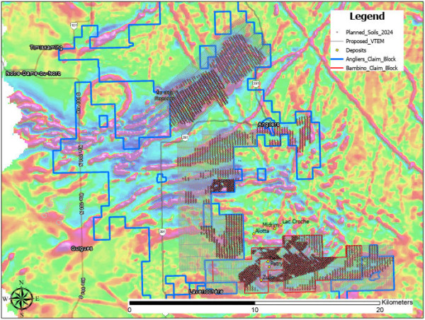 Alaska Energy Metals Completes Helicopter-Borne VTEM Max Geophysical Survey and Soil Geochemical Survey at the Angliers – Belleterre Project, Quebec, Canada