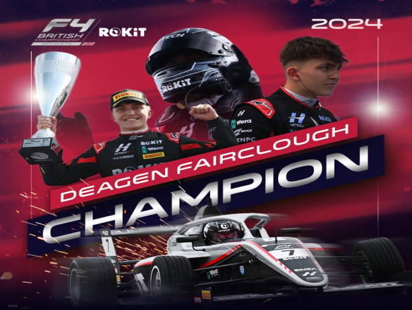  Deagen Fairclough storms to victory at Silverstone to emphatically claim the 2024 ROKiT British F4 Championship Title 