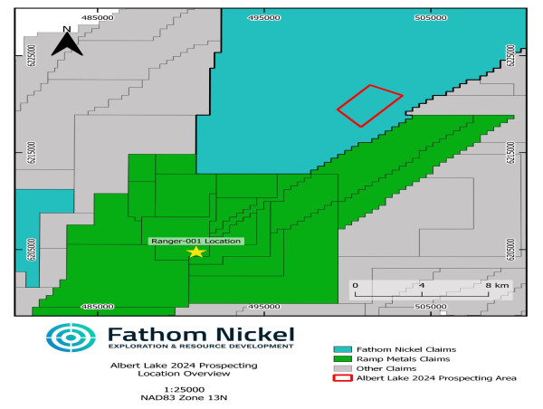  Fathom Uncovers Gold Zone at Albert Lake Property Along Strike to the Northeast of Ramp Metals Inc.'s Ranger Gold Discovery 