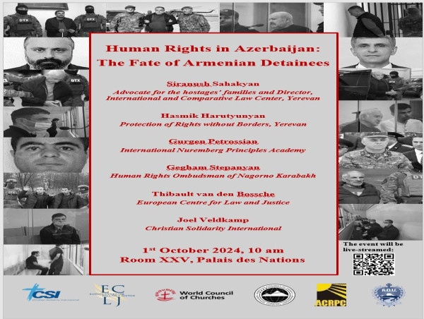 CSI to highlight plight of Armenian detainees in Azerbaijan at Human Rights Council