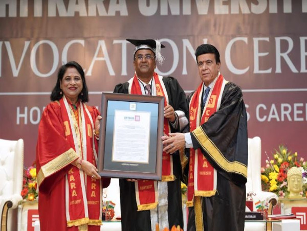  Chitkara University Confers Raj P Narayanam, Chairman of Zaggle, with Honorary Doctorate for Contributions to FinTech and Entrepreneurship 