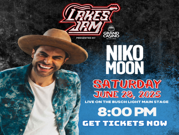  'Happy Cowboy' Niko Moon To Play Saturday Night, June 28th at Lakes Jam 2025 Presented by Grand Casino Mille Lacs 