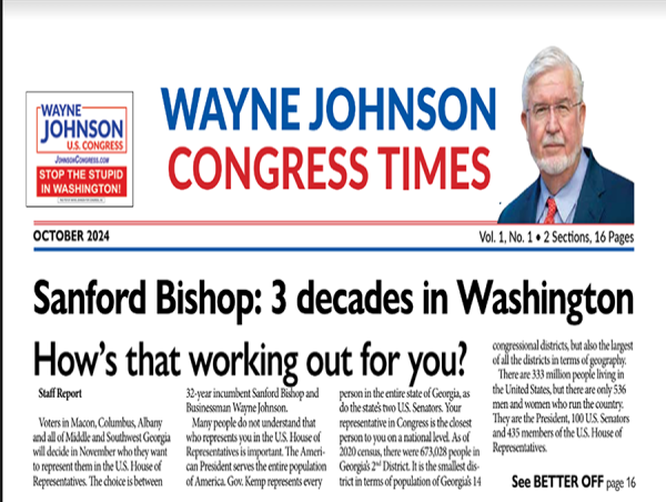  Johnson Campaign Saturates Middle and Southwest Georgia with the ‘Wayne Johnson Congress Times’ 