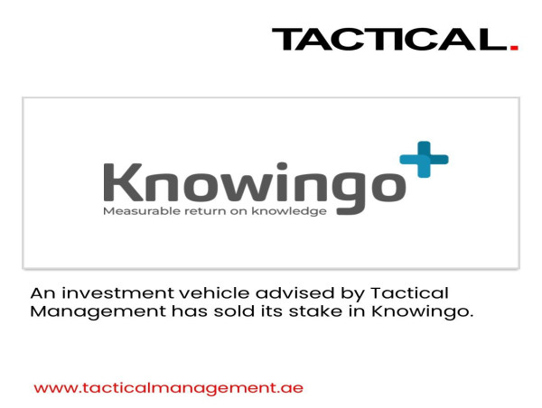 Tactical Management Successfully Divests Stake in Knowingo
