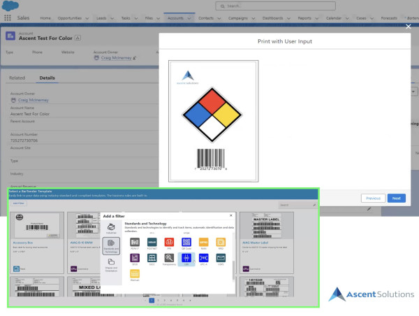 Ascent Label Anything Adds New Functionality and Bartender Cloud™ on Salesforce