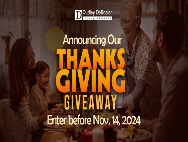 Dudley DeBosier Injury Lawyers Launches Thanksgiving Gift Card Giveaway
