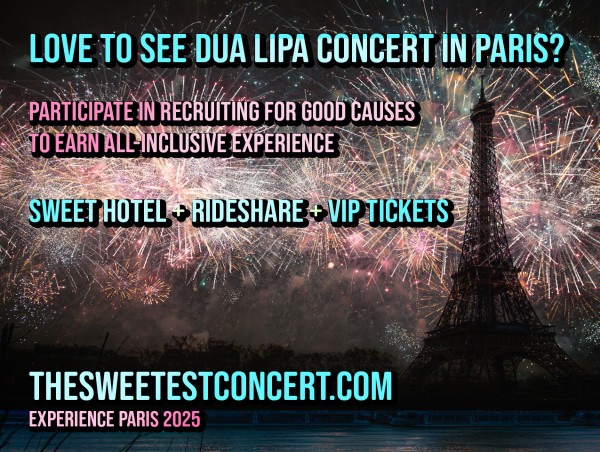  Recruiting for Good Celebrating The Sweetest Concert Reward Dua Lipa in Paris 