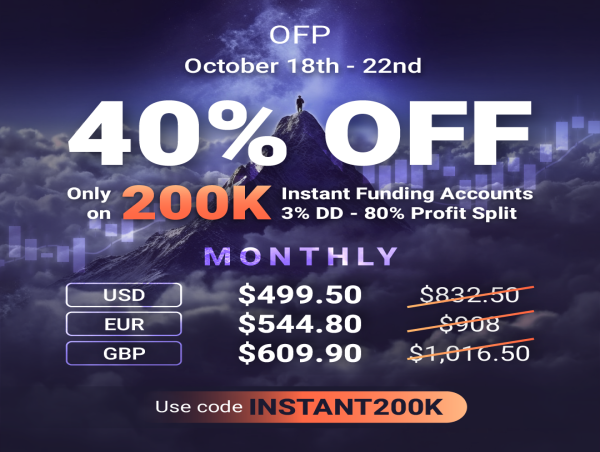  OFP Announces 5 days of 40% Discount on 200K Instant Funding Accounts with 80% Profit Split 