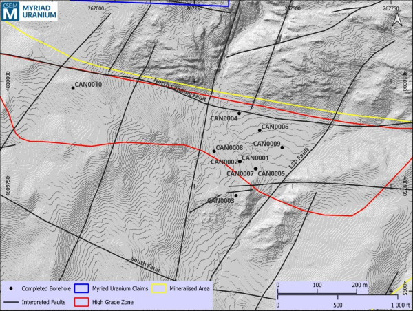  Myriad Uranium's First Ten Boreholes at Copper Mountain Intercept High Grade Mineralisation, Provide Strong Validation of Historic Work 